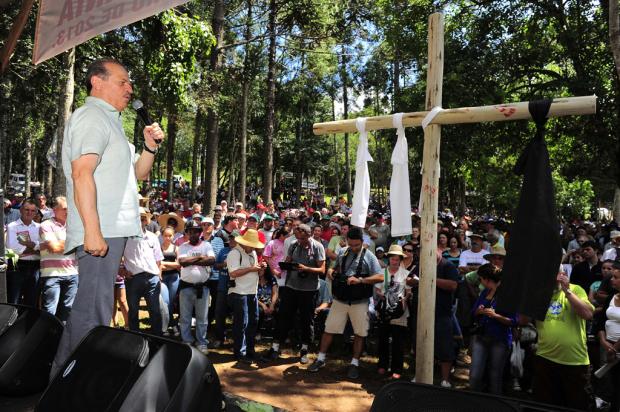 Tarso tem participação breve na Romaria da Terra em Bento Gonçalves Porthus Junior, Agência RBS/