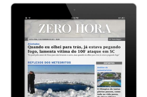 Pesquisa: o que você achou do novo app de ZH para iPad? Reprodução/Divulgação