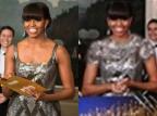 Agência iraniana modifica vestido de Michelle Obama na cerimônia do Oscar AFP e Fars News Agency/ Agência iraniana modifica vestido de Michelle Obama na cerimônia do Oscar AFP e Fars News Agency/