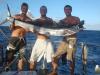 Enquanto velejavam, os marujos sempre deixavam duas linhas com iscas artificiais atrás do barco, para atrair os peixes. Eles não tinham geladeira a bordo, então pegavam peixes para consumo próprio e imediato. Quando a pesca era suficiente para o dia, as linhas de pesca eram retiradas. Entre Galápagos e as Ilhas Marquesas, na Polinésia, em 2009, a pesca rendeu um shortbill spearfish, parente do marlin, que pesava 35 quilos