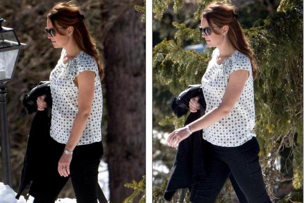Grávida, Kate Middleton é vista nos Alpes Suíços Daily Mail/Reprodução