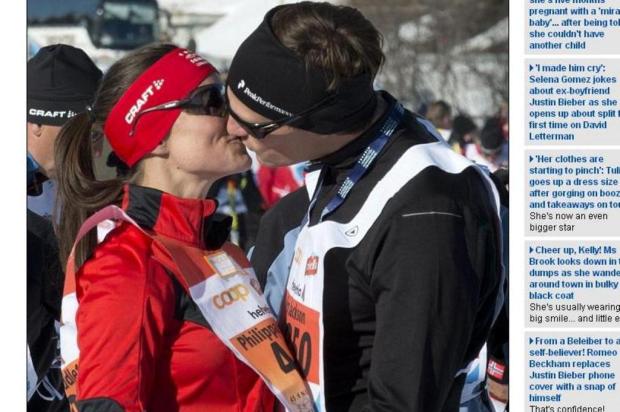 Pippa Middleton troca beijos com o namorado após prova de esqui Daily Mail/Reprodução