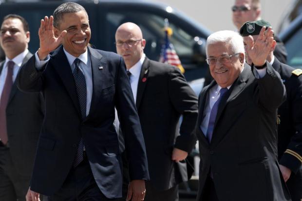 Barack Obama desembarca em Ramallah para visitar territórios palestinos Saul Loeb/AFP