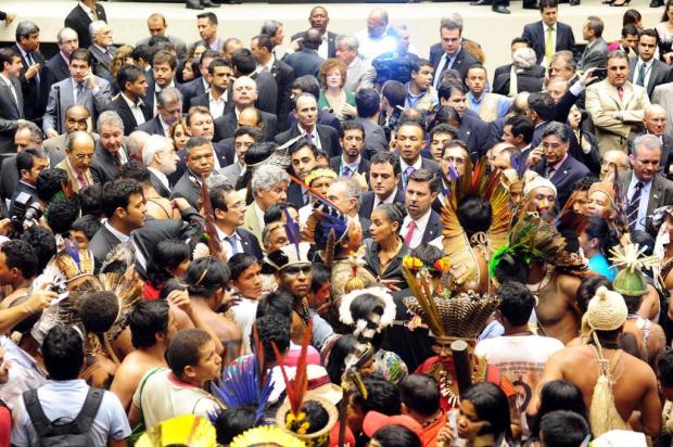 Índios ocupam plenário da Câmara dos Deputados Gustavo Lima,Câmara dos Deputados/Divulgação