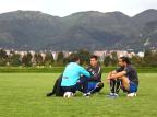 No "pulmão verde de Bogotá", Grêmio faz treino técnico e começa a sentir os efeitos da altitude Lucas Uebel, Divulgação/