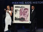 Evento contra a Aids apresentado por Sharon Stone em Cannes arrecada 25 milhões de euros Alberto Pizzoli/AFP Evento contra a Aids apresentado por Sharon Stone em Cannes arrecada 25 milhões de euros Alberto Pizzoli/AFP
