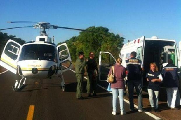 Bebê transferido de helicóptero para Alvorada apresenta melhoras e respira sem ajuda de aparelhos Major Danúbio Augusto Lisboa/Divulgação