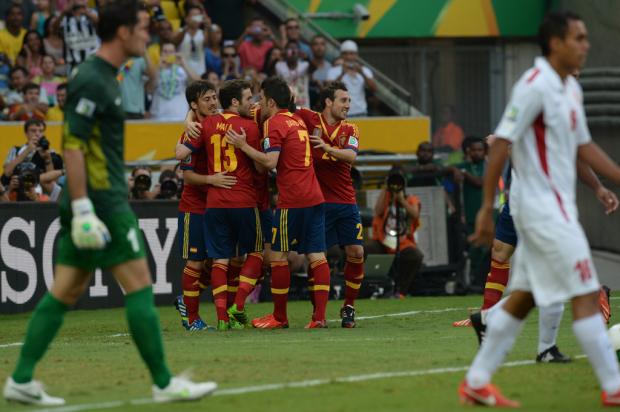 Com reservas, Espanha atropela o Taiti no Maracanã: 10 a 0 Nelson Almeida,AFP/ Com reservas, Espanha atropela o Taiti no Maracanã: 10 a 0 Nelson Almeida,AFP/