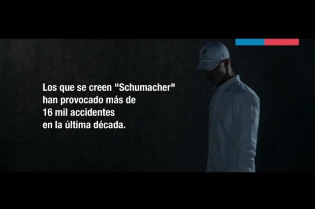 Schumacher realiza campanha no Chile contra o excesso de velocidade Reprodução/ Youtube/