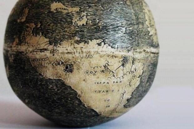 Descoberto em ovos de avestruz o mais antigo globo com mapa do Brasil Washington Map Society/Divulgação