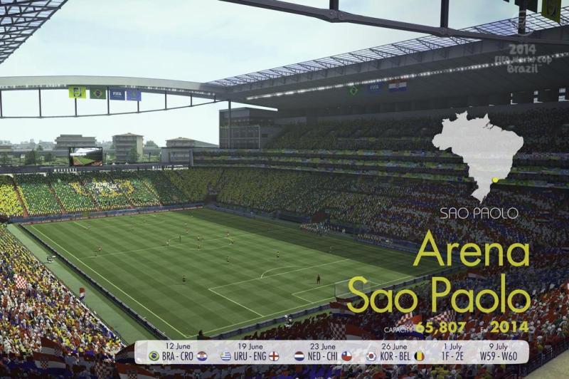 Foto da Arena São Paulo/Corinthians/Itaquerão, da Copa do Mundo 2014, no jogo Fifa Brasil 2014.:imagem 11