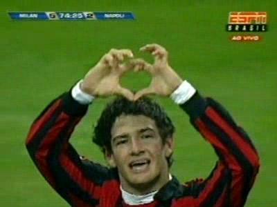 Festa brasileira na estréia de Pato no Milan Reprodução/ESPN