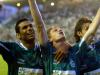 Comemoração do gol com a torcida