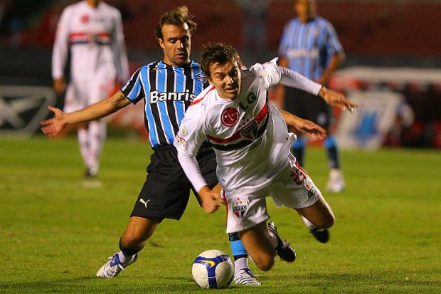 Jogadores do Grêmio comemoram atuação no Morumbi Gaspar Nóbrega, VipComm /
