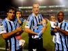 Herrera, Maxi López e Makelele com seus respectivos filhos