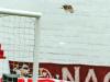 Coruja sobrevoa goleira do Estádio Beira-Rio na tarde chuvosa deste domingo