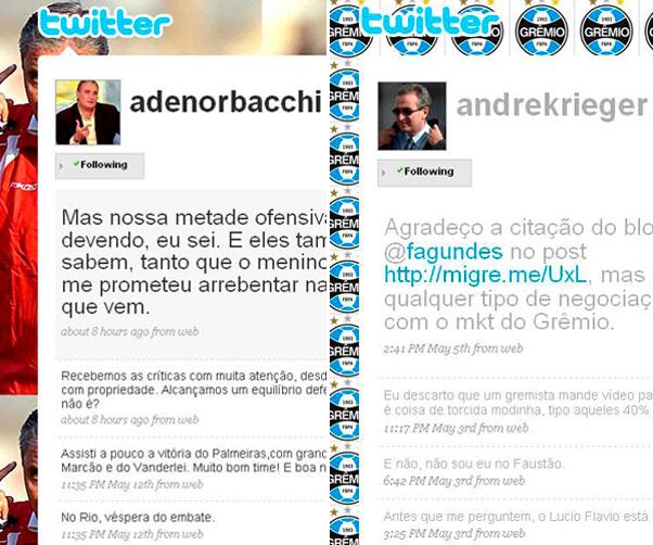 Fakes do Twitter não perdoam personagens da dupla Gre-Nal Reprodução/