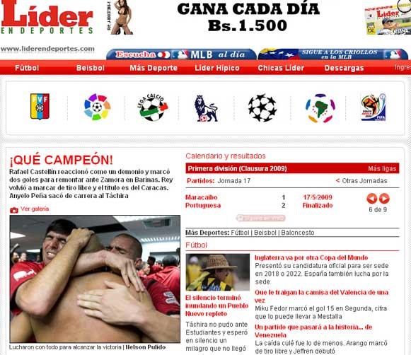 Caracas é campeão do Clausura venezuelano Reprodução/