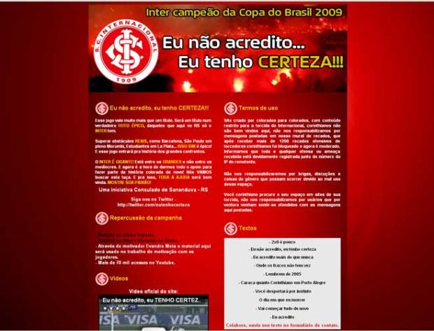 Após criar site, torcedor vira motivador do Inter Reprodução /