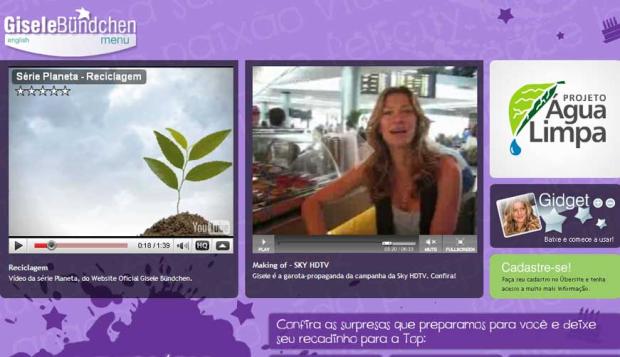 Gisele Bündchen comemora aniversário com ação em seu site giselebundchen.com, Reprodução/