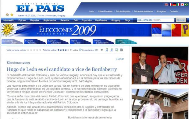 Hugo De León é candidato à vice-presidência no Uruguai Reprodução / Hugo De León é candidato à vice-presidência no Uruguai Reprodução /