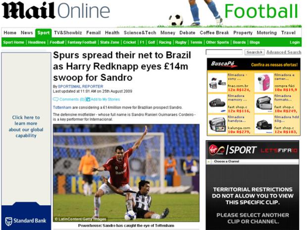 Piffero garante que Inter não venderá Sandro Reprodução/ Piffero garante que Inter não venderá Sandro Reprodução/