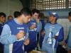 Técnico e jogadores se divertem na confraternização