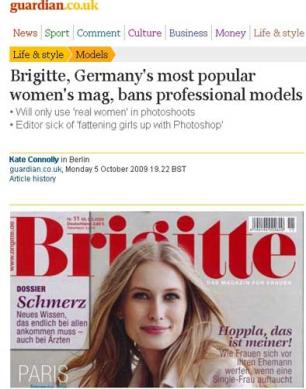 Revista alemã elimina modelos de suas páginas Reprodução, Guardian.co.uk / Revista alemã elimina modelos de suas páginas Reprodução, Guardian.co.uk /