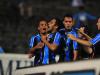 Jogadores do Grêmio celebram muito o gol de Rafael Marques, que abriu o placar da partida