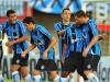 Comemoração após o primeiro gol do Grêmio